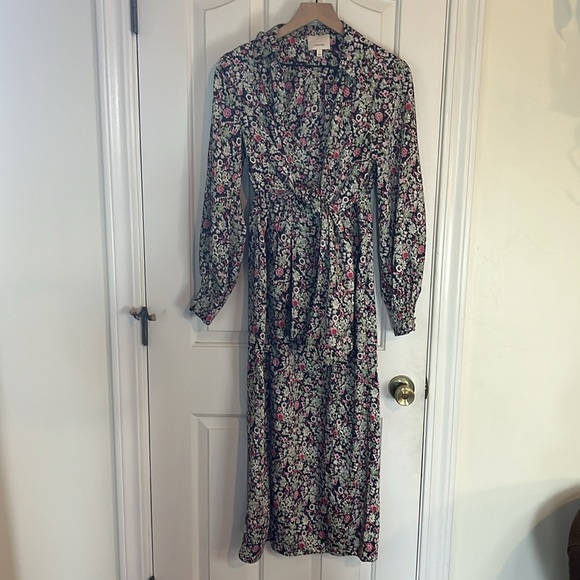 Cinq à Sept | Quin Floral Layered Overlay Feminine Flowy Midi Dress Size 4 - Picture 5 of 13